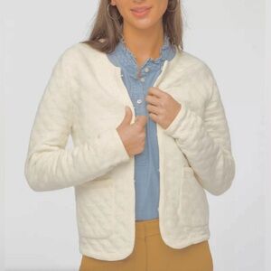 🆕 J. Crew Quilted Jacket in ivory size large